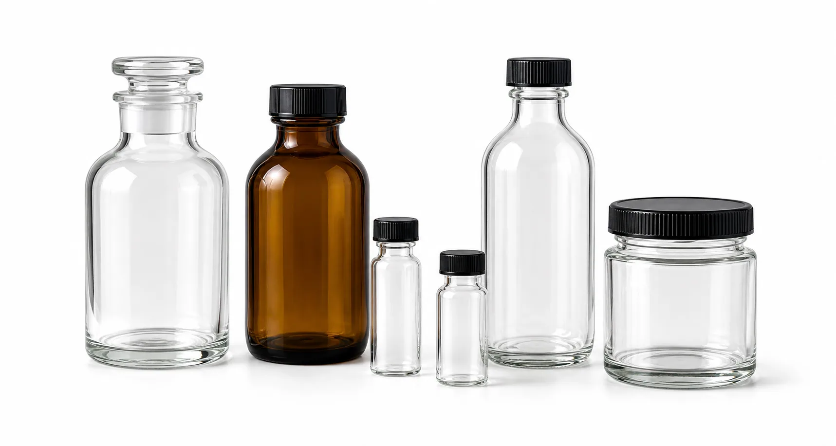 Illustrative laboratory & chemical glass packaging arrangement