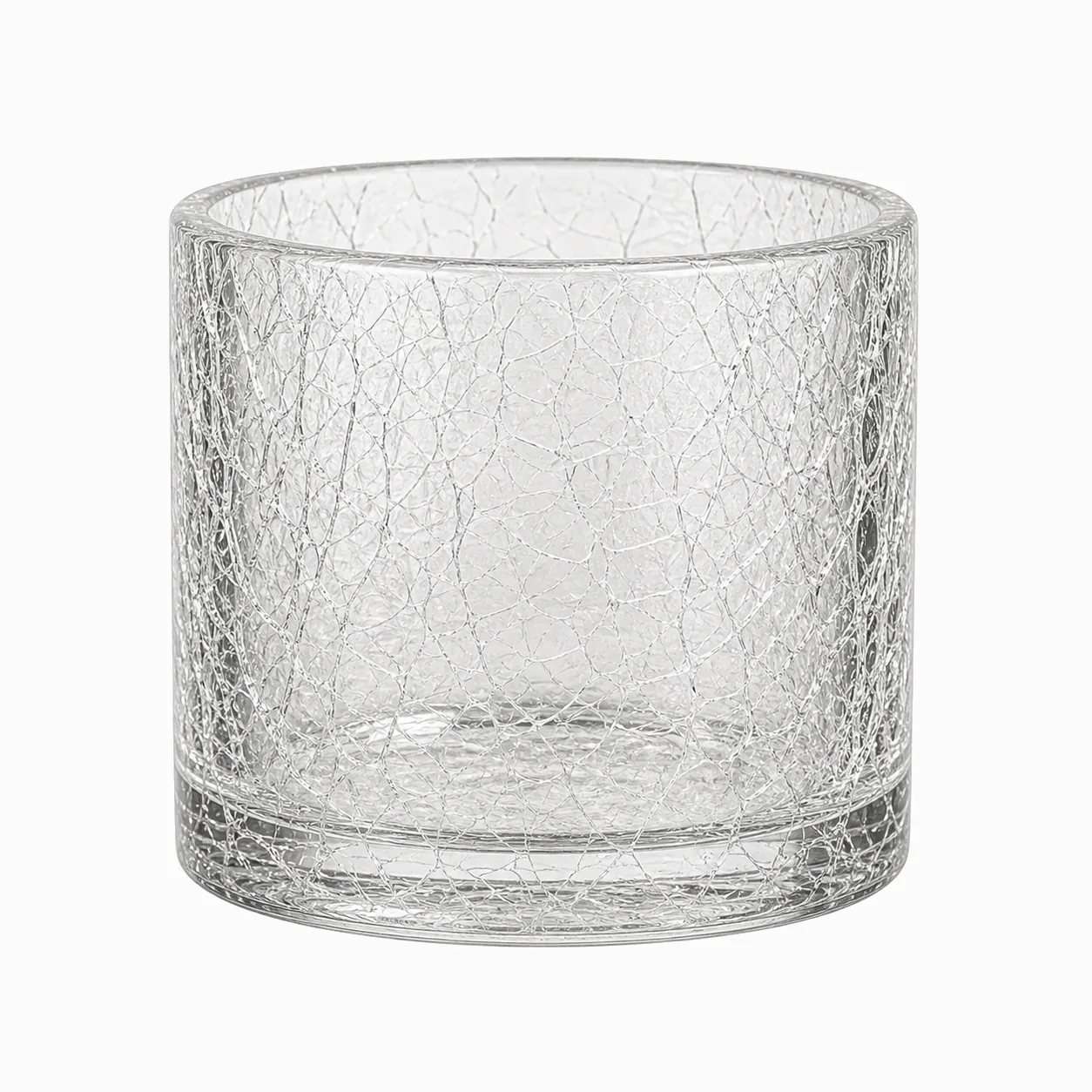 Crackle Glass Candle Cups